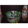 Image 3 : COLLECTION OF CHINESE BOWLS, VASES & CANDLE STICKS W/STAND (9 PCS)