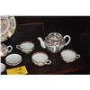 Image 4 : COLLECTION OF CHINESE FAMILLE ROSE PORCELAIN DISHES, BOWLS, CUPS, SAUCERS, TEAPOT, SPOONS, ETC. W/ST