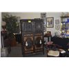 Image 1 : ANTIQUE CHINESE WOODEN DISPLAY CABINET W/RELIEF CARVINGS & DECORATIVE PANELS (41 3/4" X 20 1/2" X 71