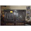 Image 3 : ANTIQUE CHINESE WOODEN DISPLAY CABINET W/RELIEF CARVINGS & DECORATIVE PANELS (41 3/4" X 20 1/2" X 71
