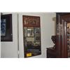 Image 1 : VINTAGE CHINESE RED & GILT CARVED WOOD WALL MIRROR (17" X 36")