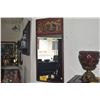 Image 2 : VINTAGE CHINESE RED & GILT CARVED WOOD WALL MIRROR (17" X 36")