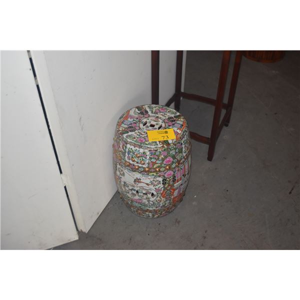CHINESE ROSE MEDALLION PORCELAIN GARDEN STOOL