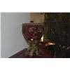 Image 3 : VINTAGE URN W/BURGANDY CERAMIC & GILT METAL MOUNTS (12")