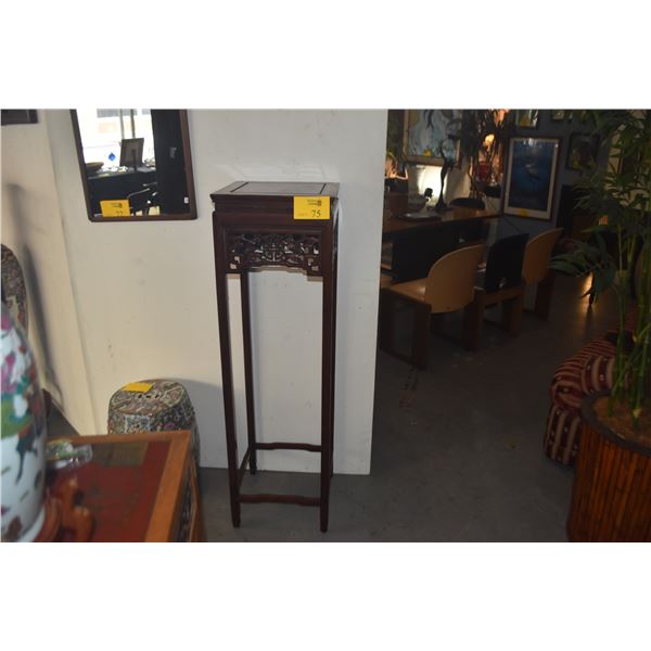 CHINESE ROSEWOOD PEDESTAL PLANT STAND (15" X 15" X 50")