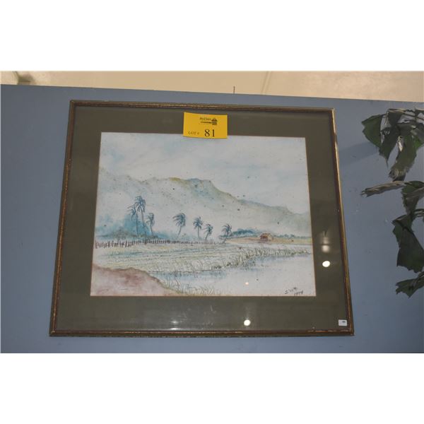 FRAMED LANDSCAPE; SIGNED & DATED (26" X 22")
