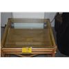 Image 2 : PAIR MCGUIRE GLASS TOP SIDE TABLES (PAIR) (26" X 26" X 21")