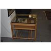 Image 4 : PAIR MCGUIRE GLASS TOP SIDE TABLES (PAIR) (26" X 26" X 21")