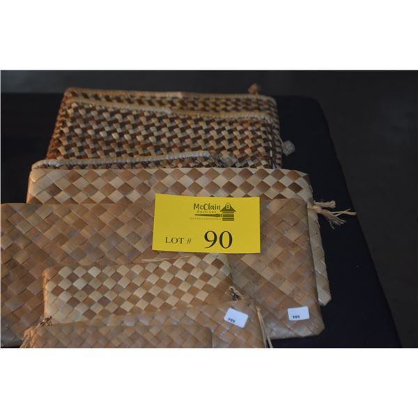 COLLECTION OF WOVEN LAUHALA CLUTCH BAGS (8 PCS)