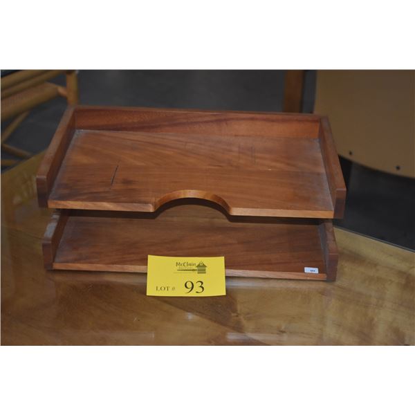 KOA WOOD TWO-TIERED DESK TOP TRAY
