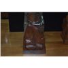 Image 5 : MID CENTURY HAWAIIAN ETCHED GLASS BLOCK VASES W/BAMBOO DESIGN & MONKEYPOD WOOD BASES (2 PCS)