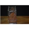 Image 8 : MID CENTURY HAWAIIAN ETCHED GLASS BLOCK VASES W/BAMBOO DESIGN & MONKEYPOD WOOD BASES (2 PCS)