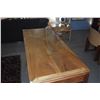 Image 6 : MARTIN & MACARTHUR ADMIRALTY KOA DESK W/3 DRAWERS & GLASS COVER (60" X 24" X 30 1/2")