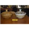 Image 2 : LARGE MID CENTURY LIDDED STONEWARE CASSEROLE DISHES (2 PCS)