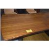 Image 1 : DESIGNER HOURGLASS SHAPE WOOD TABLE W/2 LEAVES (77" X 41 1/2")