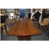 Image 3 : DESIGNER HOURGLASS SHAPE WOOD TABLE W/2 LEAVES (77" X 41 1/2")