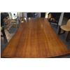 Image 4 : DESIGNER HOURGLASS SHAPE WOOD TABLE W/2 LEAVES (77" X 41 1/2")