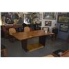 Image 5 : DESIGNER HOURGLASS SHAPE WOOD TABLE W/2 LEAVES (77" X 41 1/2")