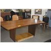Image 6 : DESIGNER HOURGLASS SHAPE WOOD TABLE W/2 LEAVES (77" X 41 1/2")