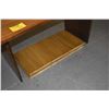 Image 7 : DESIGNER HOURGLASS SHAPE WOOD TABLE W/2 LEAVES (77" X 41 1/2")