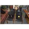 Image 1 : 4 VINTAGE "SCARPA" BLACK LEATHER & WOOD CHAIRS (4 PCS)