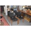 Image 2 : 4 VINTAGE "SCARPA" BLACK LEATHER & WOOD CHAIRS (4 PCS)