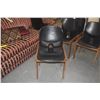 Image 3 : 4 VINTAGE "SCARPA" BLACK LEATHER & WOOD CHAIRS (4 PCS)