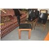 Image 4 : 4 VINTAGE "SCARPA" BLACK LEATHER & WOOD CHAIRS (4 PCS)
