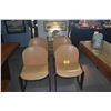 Image 1 : 4 VINTAGE "SCARPA" YELLOW LEATHER & WOOD CHAIRS (4 PCS)
