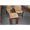 Image 5 : 4 VINTAGE "SCARPA" YELLOW LEATHER & WOOD CHAIRS (4 PCS)