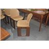 Image 7 : 4 VINTAGE "SCARPA" YELLOW LEATHER & WOOD CHAIRS (4 PCS)