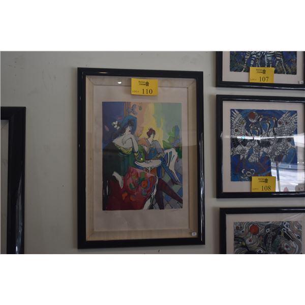 FRAMED LIMITED EDITION SERIGRAPH, "TWO WOMEN IN CAFE"; SIGNED MAIMON 37/275 (20 1/2" X 28 1/2")