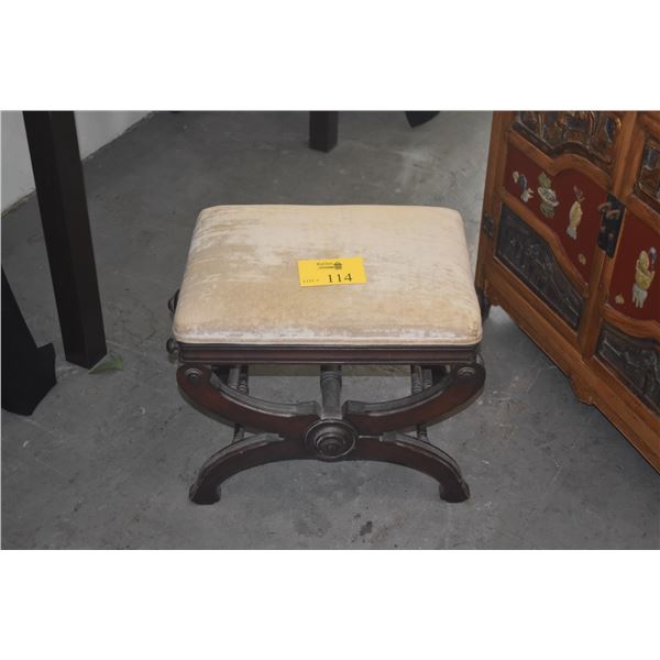 VICTORIAN STOOL W/UPHOLSTERED SEAT
