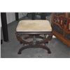 Image 2 : VICTORIAN STOOL W/UPHOLSTERED SEAT