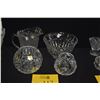 Image 1 : BLOCK CRYSTAL BOWL, FOSTORIA PITCHER & LEAD CRYSTAL CANDLE HOLDERS (4 PCS)