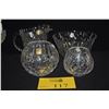 Image 3 : BLOCK CRYSTAL BOWL, FOSTORIA PITCHER & LEAD CRYSTAL CANDLE HOLDERS (4 PCS)