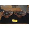 Image 1 : VINTAGE ANCHOR HOCKING MAYFAIR PINK DEPRESSION GLASS FLARED FRUIT BOWLS (2 PCS)