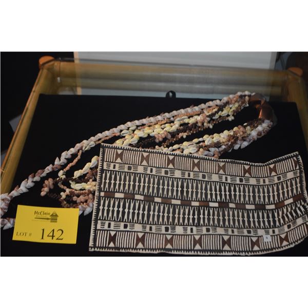 SHELL NECKLACES & SMALL TAPA (8 PCS)