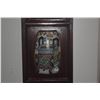 Image 4 : ANTIQUE CHINESE CARVED WOOD PANEL W/PORCELAIN INSETS