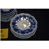 Image 3 : COLLECTION OF FLOW BLUE DISHES, WARMER, SUGAR BOWL, CUP, ETC. (54 PCS)