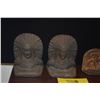 Image 2 : AMERICAN INDIAN CHEF CAST IRON BOOKENDS & VINTAGE "END OF THE TRAIL" CAST METAL BOOKENDS (4 PCS)