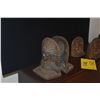 Image 4 : AMERICAN INDIAN CHEF CAST IRON BOOKENDS & VINTAGE "END OF THE TRAIL" CAST METAL BOOKENDS (4 PCS)
