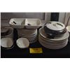 Image 1 : COLLECTION OF RED WING POTTERY DISHES, PLATES, CUPS, SAUCERS, BOWLS IN LOTUS PATTERN (103 PCS)