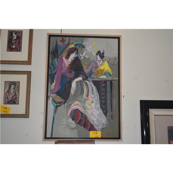 FRAMED PAINTING ON CANVAS, "MISS FORTUNE"; SIGNED MAIMON (29 3/4" X 41 1/2")