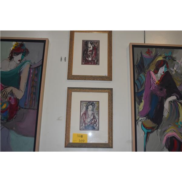 FRAMED ORIGINAL ABSTRACT PAINTINGS; SIGNED SIDNEE LIVINGSTON (14" X 18") (2 PCS)