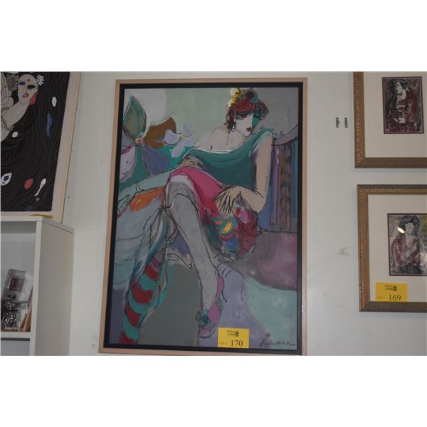 FRAMED PAINTING ON CANVAS, "DAY'S END"; SIGNED MAIMON (ISAAC) (29" X 40 3/4")