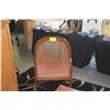 Image 1 : PAIR CANED REGENCY BERGERE STYLE CHAIRS W/CUSHIONED SEATS (PAIR)
