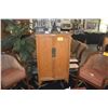 Image 1 : ANTIQUE ELM WOOD TAPERED CHINESE CABINET (30" X 18" X 49 1/2")