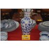 Image 1 : 16" BLUE & WHITE CHINOISERIE PORCELAIN VASE (DOES NOT INCLUDE FLOWERS)