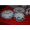 Image 2 : VINTAGE JINGDEZHEN RICE EYE GRAIN BLUE & WHITE PORCELAIN PLATES, BOWLS, SPOONS, TEAPOT, SERVING PLAT